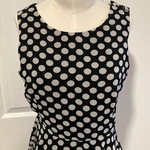 Forever 21 black white polka dot keyhole dress M